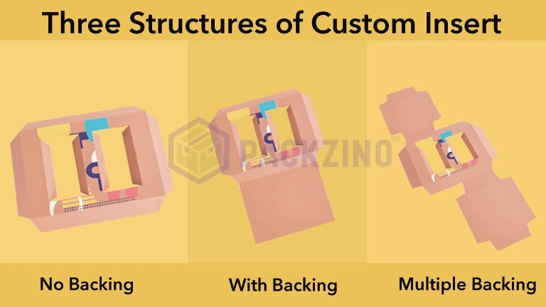 Three structural options for custom packaging inserts