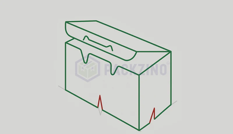 Folding carton with anchor lock top closure and snap-fit side flaps.