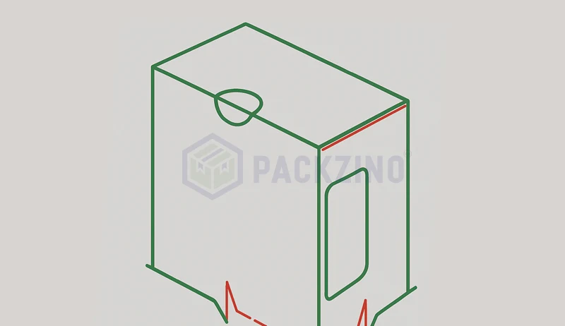 Folding box with child-resistant locking flap and dual tab closure.
