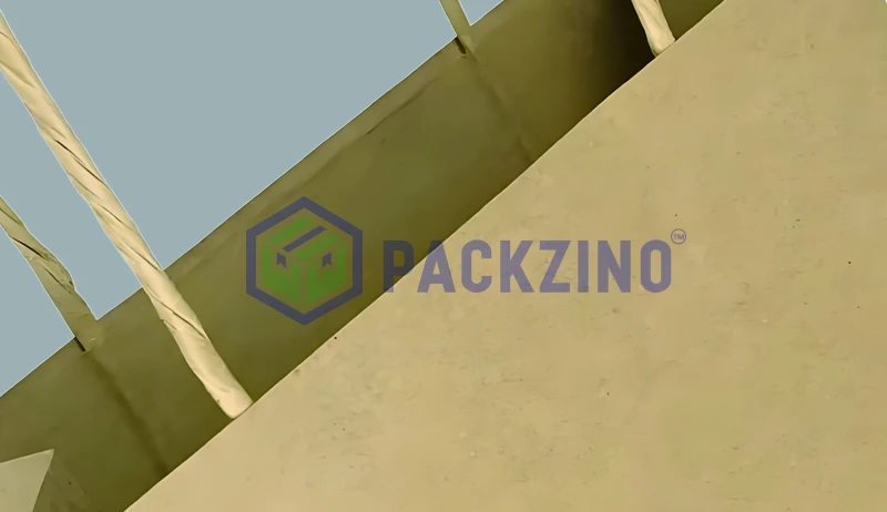 Kraft paper bag with glued twisted paper handles