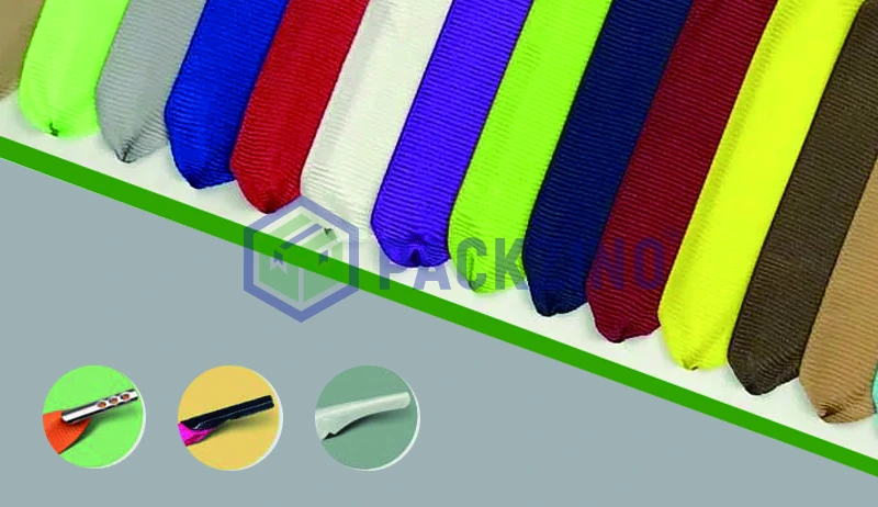 Assorted polyester cotton tape handles in various bold colors