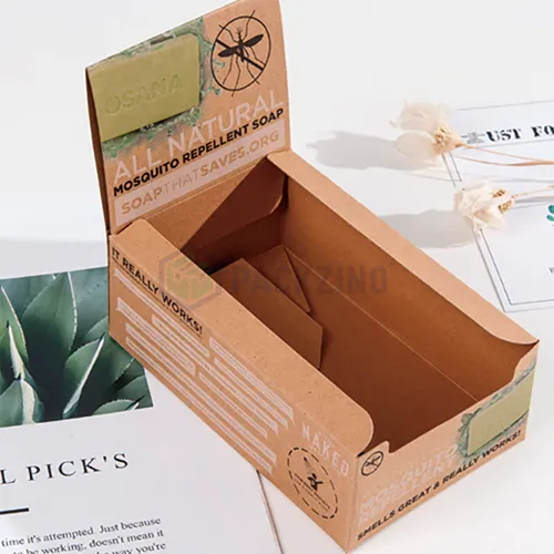 Kraft display box with auto bottom and printed mosquito repellent theme