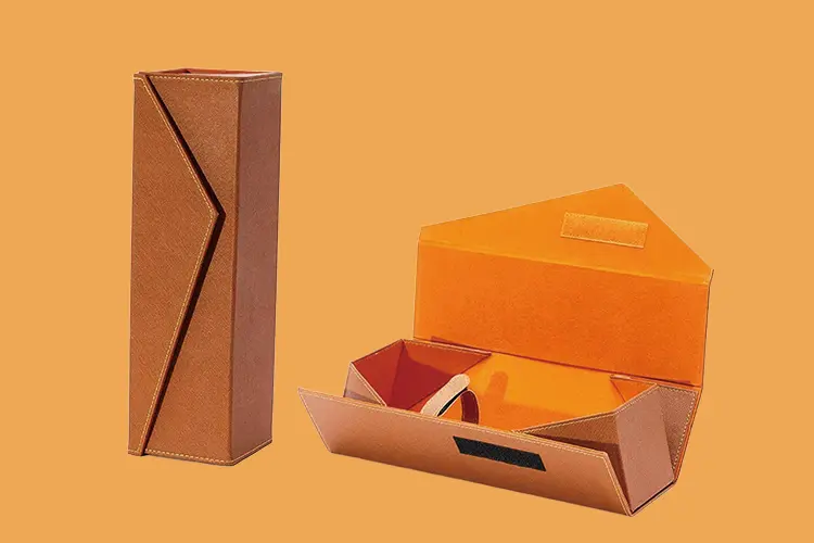 Luxury rigid packaging box with magnetic triangle fold design, ideal for high-end gifting and premium branding.