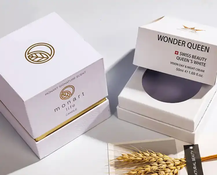 Custom cosmetic boxes for cream and candle products with premium finish