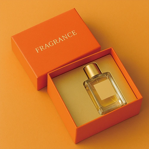 Custom perfume box with gold foil and rigid foam insert