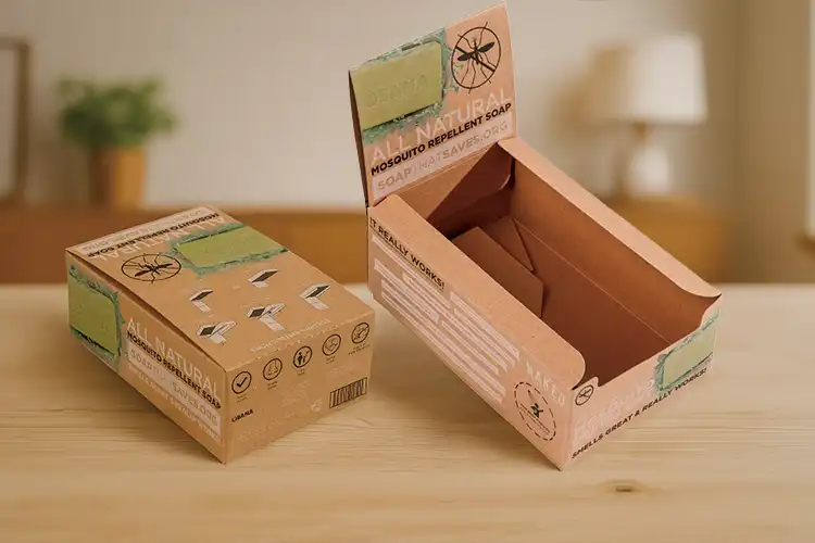 Custom display box made of kraft paper for natural mosquito repellent soap
