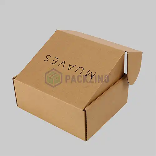 Recyclable kraft shipping box with foldable design for e-commerce use