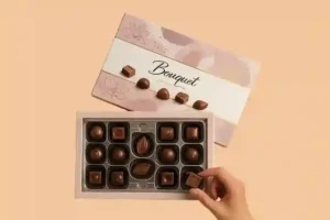 chocolate insert tray inside rigid box for protective packaging