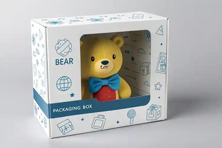 Custom window toy packaging box for plush toys