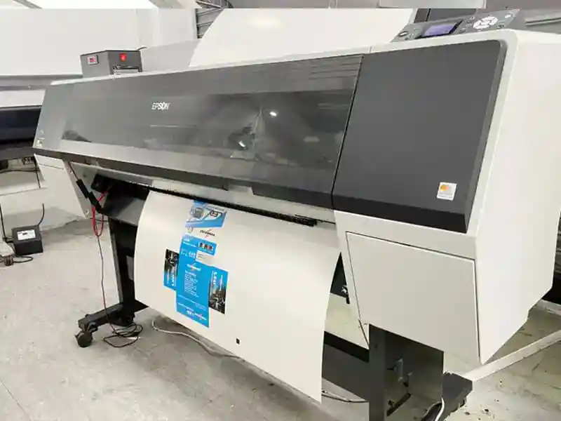 Epson wide-format printer outputting packaging color proofs