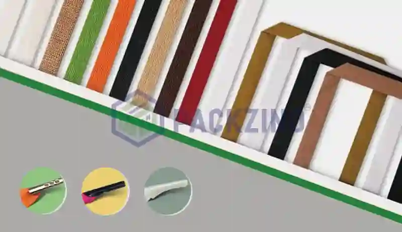 A variety of flat paper handles in multiple colors and styles