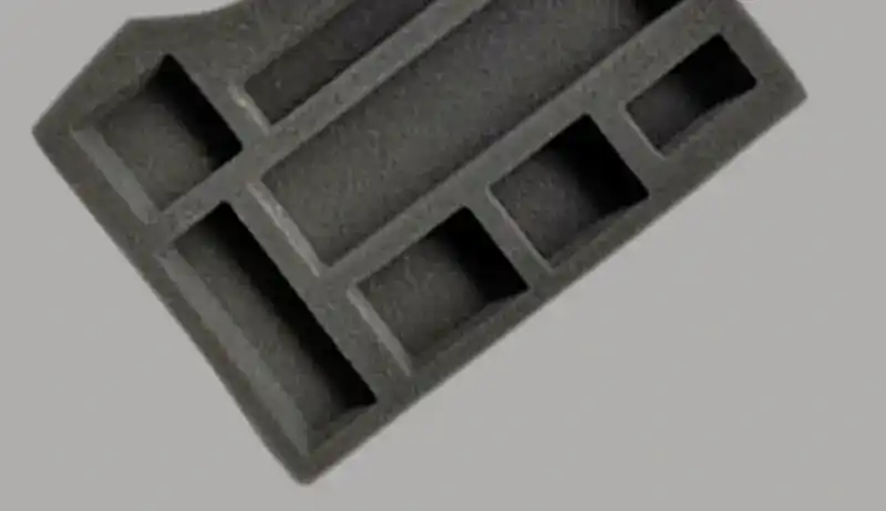 Colored PU foam insert for flexible cushioning and shaped packaging
