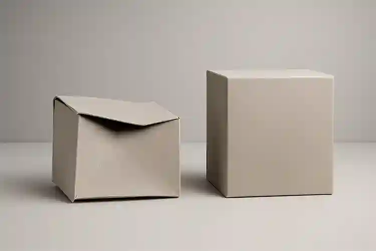 Comparison of rigid boxes with poor size fit and correct structure