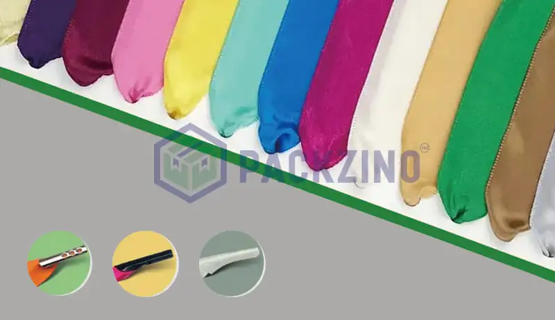 Smooth satin ribbon handles in a variety of vibrant colors
