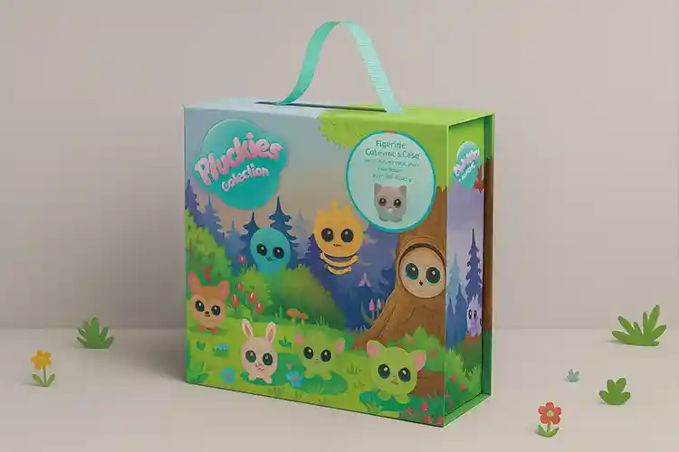 Seasonal and gift toy packaging box with handle for plush toys