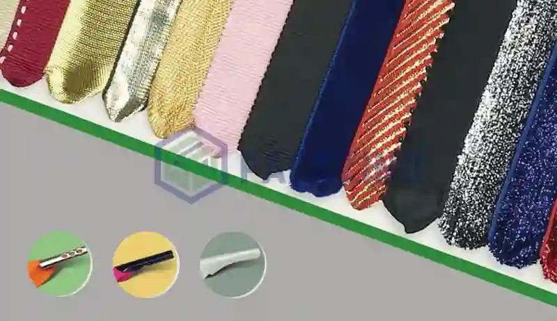 Textured and metallic specialty ribbon handles for luxury packaging