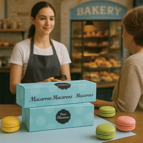 wholesale kraft food packaging boxes for bakery, custom macaron packaging