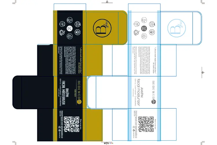 Packaging dieline layout showing print areas and cut lines
