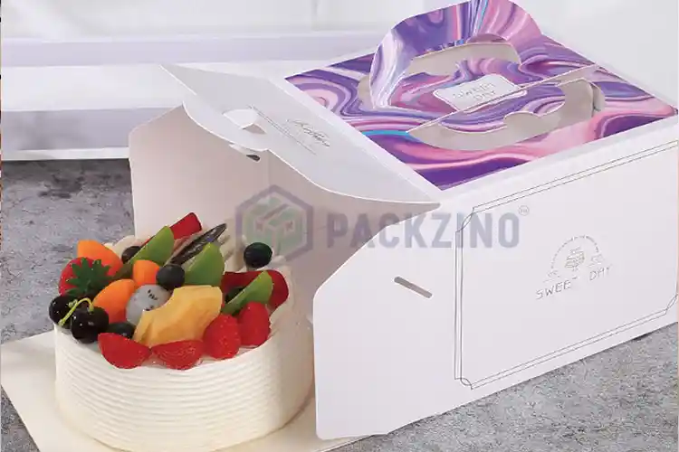 cake boxes with window design showing different internal space and heigh