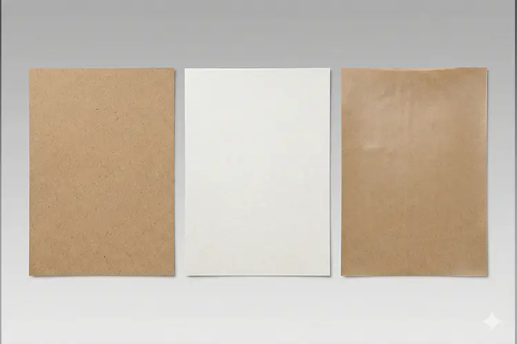 kraft white and pe coated paper sheets comparison