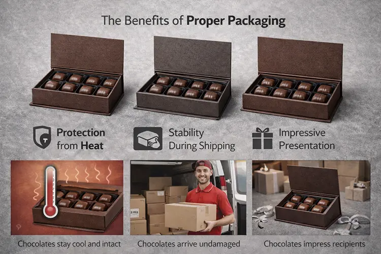Proper chocolate packaging improves heat protection stability and presentation